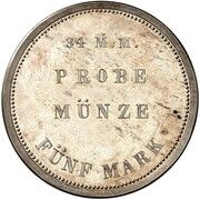 5 Mark - Louis II Pattern, Germany, 1874-1876 reverse image