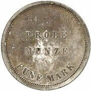 5 Mark - Louis II Pattern, Germany, 1874-1876 reverse image