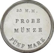 5 Mark - Louis II Pattern, Germany, 1874-1876 reverse image