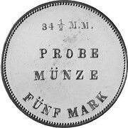 5 Mark - Louis II Pattern, Germany, 1874-1876 reverse image