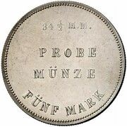 5 Mark - Louis II Pattern, Germany, 1874-1876 reverse image