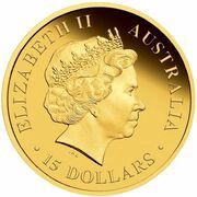 15 Dollars - Elizabeth II 4th Portrait - Dingo; Gold Bullion Coin obverse image