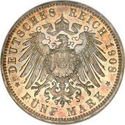 5 Mark - Otto, Germany, 1891-1913 reverse image