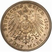 5 Mark - Otto Pattern, Germany, 1905 reverse image