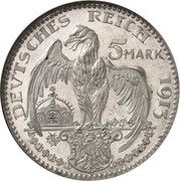 5 Mark - Louis III, Germany, 1913 reverse image