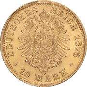10 Mark - Louis II, Germany, 1874-1881 reverse image