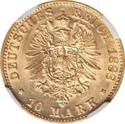 10 Mark - Otto, Germany, 1888 reverse image