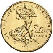 20 Mark - Louis III Pattern reverse image
