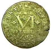 6 Pfennige - Moritz Casimir, Germany, 1760-1761 reverse image