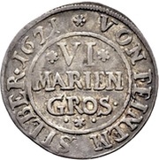 6 Mariengroschen - Moritz, Germany, 1671 reverse image