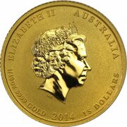 15 Dollars - Elizabeth II 4th Portrait - Year of the Horse - Gold Bullion Coin obverse image
