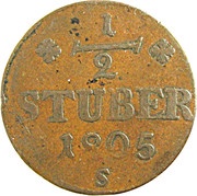 ½ Stuber - Maximilian IV Joseph, Germany, 1805 reverse image