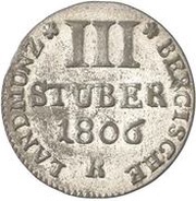 3 Stuber - Maximilian IV Joseph, Germany, 1801-1806 reverse image