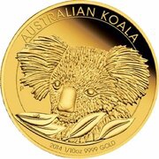 15 Dollars - Elizabeth II 4th Portrait - Koala - Gold Bullion Coin, Australia, 2014 reverse image
