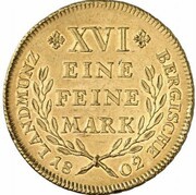 1 Thaler - Maximilian IV Joseph Gold Pattern, Germany, 1802 reverse image