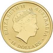 15 Dollars - Elizabeth II 4th Portrait - Kangaroo - Gold Bullion Coin obverse image