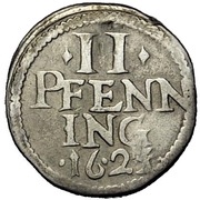 2 Pfennig - Joachim Ernest, Germany, 1623 reverse image