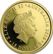 15 Dollars - Elizabeth II 4th Portrait - Half Sovereign - Gold Bullion Coin obverse image