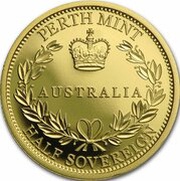 15 Dollars - Elizabeth II 4th Portrait - Half Sovereign - Gold Bullion Coin, Australia, 2015-2017 reverse image