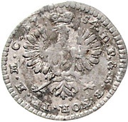 1 Kreuzer - Charles William Frederick, Germany, 1754 reverse image