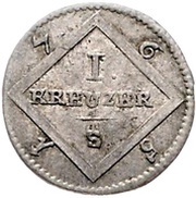 1 Kreuzer - Christian Frederick Charles Alexander, Germany, 1765 reverse image