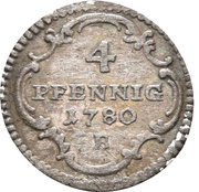 4 Pfennig - Christian Frederick Charles Alexander, Germany, 1779-1780 reverse image