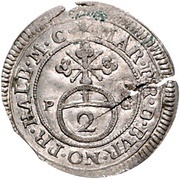 2 Kreuzers - George Frederick II, Germany, 1696 reverse image