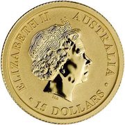 15 Dollars - Elizabeth II 4th Portrait - Australian Wedge-tailed Eagle - Gold Bullion Coin obverse image