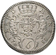 6 Kreuzers - Christian Frederick Charles Alexander, Germany, 1758 reverse image