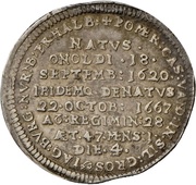 ⅛ Thaler - Albert Death, Germany, 1667 reverse image