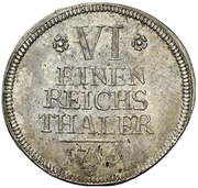 ⅙ Thaler - Charles William Frederick, Germany, 1756 reverse image