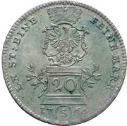 20 Kreuzers - Charles Alexander, Germany, 1764-1765 reverse image