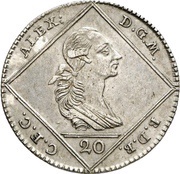 20 Kreuzers - Christian Frederick Charles Alexander obverse image