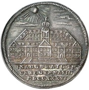 ¼ Thaler - Charles William Frederick Gymnasium, Germany, 1736 reverse image