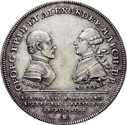 ¼ Thaler - Christian Frederick Charles Alexander Acquisition of Bayreuth; ¼ Konventionstaler obverse image