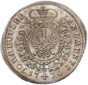 30 Kreuzers - Charles William Frederick, Germany, 1735-1736 reverse image