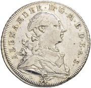 ½ Thaler - Christian Frederick Charles Alexander ½ Konventionstaler obverse image