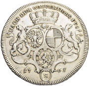½ Thaler - Christian Frederick Charles Alexander ½ Konventionstaler, Germany, 1765 reverse image
