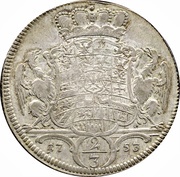 ⅔ Thaler - Charles Frederick William, Germany, 1752-1753 reverse image
