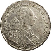 ⅔ Thaler - Christian Frederick Charles Alexander obverse image