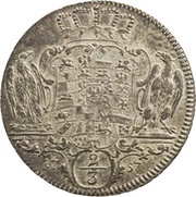 ⅔ Thaler - Christian Frederick Charles Alexander, Germany, 1757 reverse image