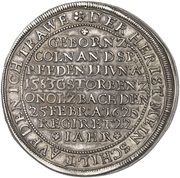 1 Thaler - Joachim Ernest Death of Joachim Ernest, Germany, 1625 reverse image