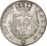 1 Thaler - Christian Frederick Charles Alexander, Germany, 1757 reverse image