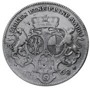 1 Thaler - Christian Frederick Charles Alexander, Germany, 1767-1768 reverse image