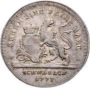1 Thaler "Konventionstaler" - Christian Frederick Charles Alexander, Germany, 1773 reverse image