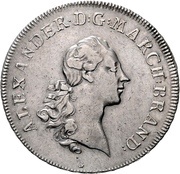 1 Thaler "Konventionstaler" - Christian Frederick Charles Alexander obverse image