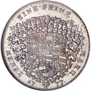 1 Thaler - Christian Frederick Charles Alexander, Germany, 1777 reverse image