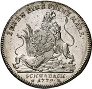 1 Thaler - Christian Frederick Charles Alexander Konventionstaler, Germany, 1779 reverse image