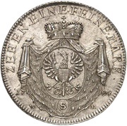 1 Thaler - Christian Frederick Charles Alexander Konventionstaler, Germany, 1784 reverse image