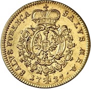 ½ Carolin - Charles William Frederick, Germany, 1734-1735 reverse image